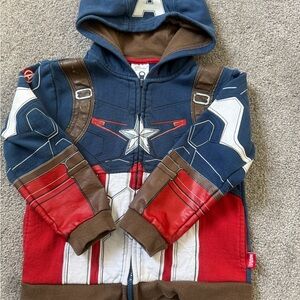 Disney Captain America Kids Navy Blue, Red & White Costume Hoodie